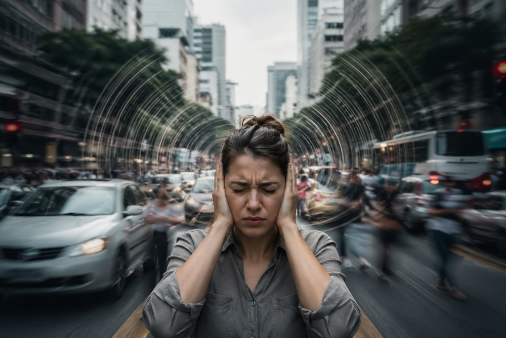 Cuando la ciudad supera el límite: vivir por encima de los decibeles saludables ChatGPT Image 26 Abr 2026 11 57 56 P.m 1024x683