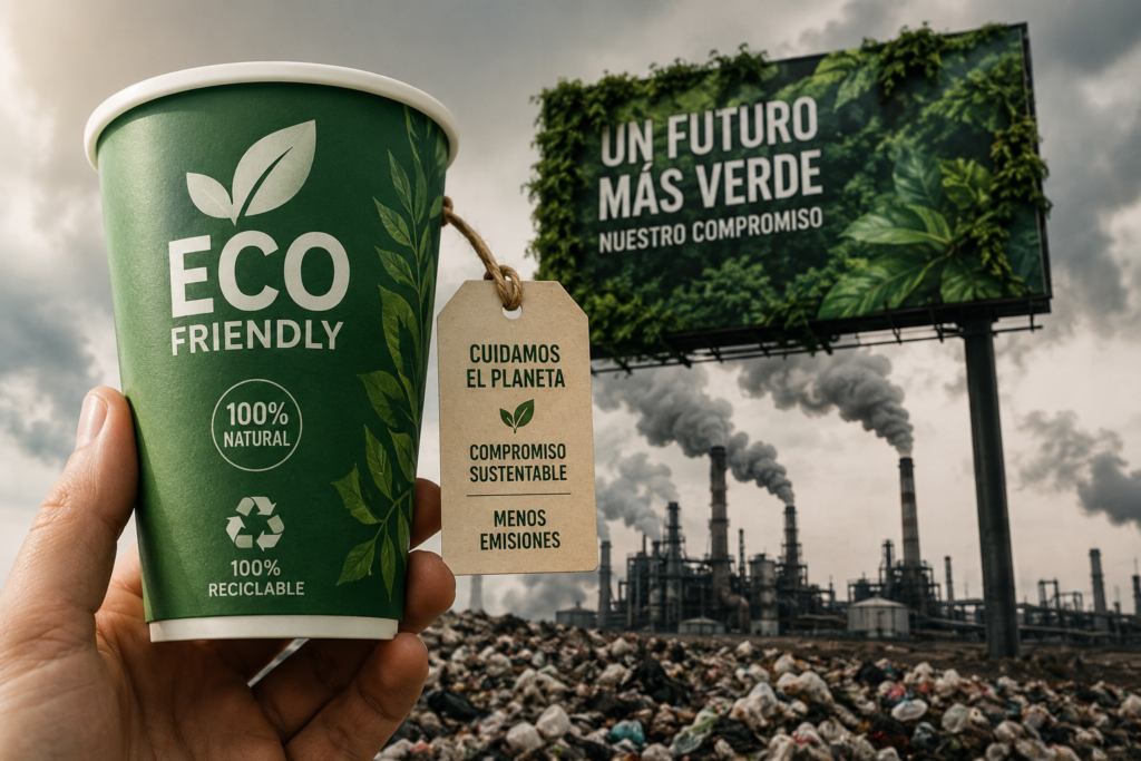 Greenwashing: el negocio de parecer sustentable ChatGPT Image 20 May 2026 02 04 46 P.m 1024x683