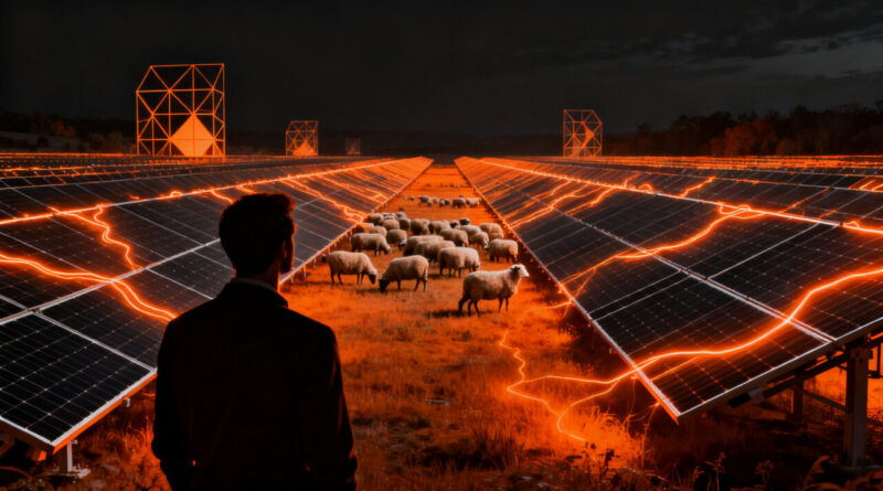 foto volkswagen usa ovejas en paneles solares