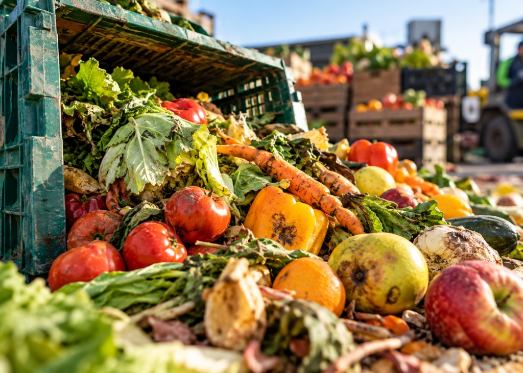 La comida que termina en la basura: el costo invisible del desperdicio desperdicio colorido en el mercado