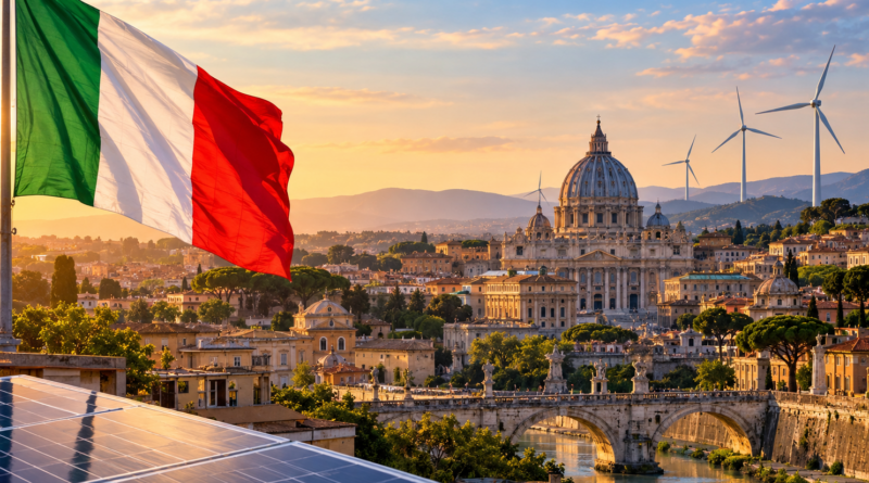 italia sostenible al atardecer